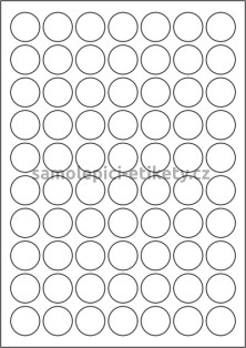 Etikety PRINT kruh 25 mm (100xA4) - bílá matná polyetylenová folie 105 g/m2