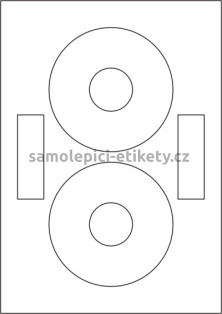 Etikety PRINT CD 118/41 mm (100xA4) - bílá matná polyetylenová folie 105 g/m2