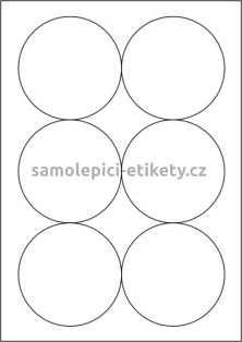 Etikety PRINT kruh průměr 95 mm (100xA4) - bílý strukturovaný papír