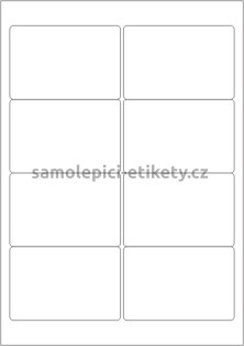 Etikety PRINT 96x63,5 mm (1000xA4) - bílý metalický papír