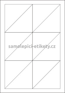 Etikety PRINT 90x90 mm, trojúhelník (1000xA4) - průsvitný papír