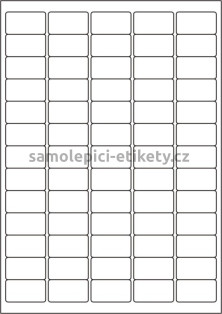 Etikety PRINT 38x21,2 mm bílé lesklé pro inkoustový tisk (50xA4), oblé rohy