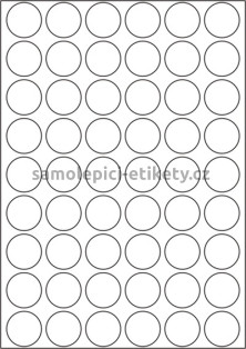 Etikety PRINT kruh průměr 30 mm bílé lesklé pro inkoustový tisk (50xA4)