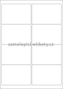 Etikety PRINT 99,1x68 mm bílé pololesklé 250 g/m2 (50xA4)