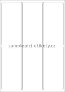 Etikety PRINT 65x142 mm (100xA4) - zrcadlově lesklá stříbrná polyesterová folie