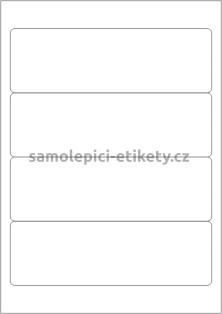 Etikety PRINT 192x61 mm (100xA4) - zrcadlově lesklá stříbrná polyesterová folie