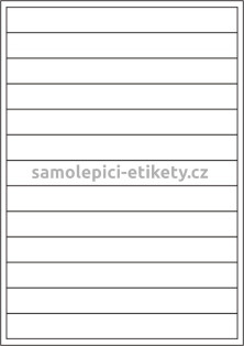 Etikety PRINT 200x22 mm (100xA4) - zrcadlově lesklá stříbrná polyesterová folie