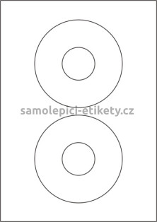 Etikety PRINT CD 118/44 mm (100xA4) - zrcadlově lesklá stříbrná polyesterová folie