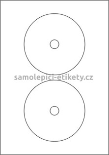 Etikety PRINT CD 118/18 mm (100xA4) - zrcadlově lesklá stříbrná polyesterová folie