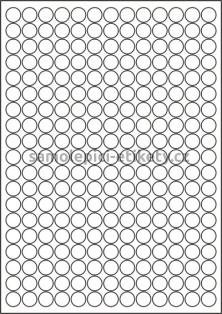 Etikety PRINT kruh 14 mm (100xA4) - bílá matná polyesterová folie